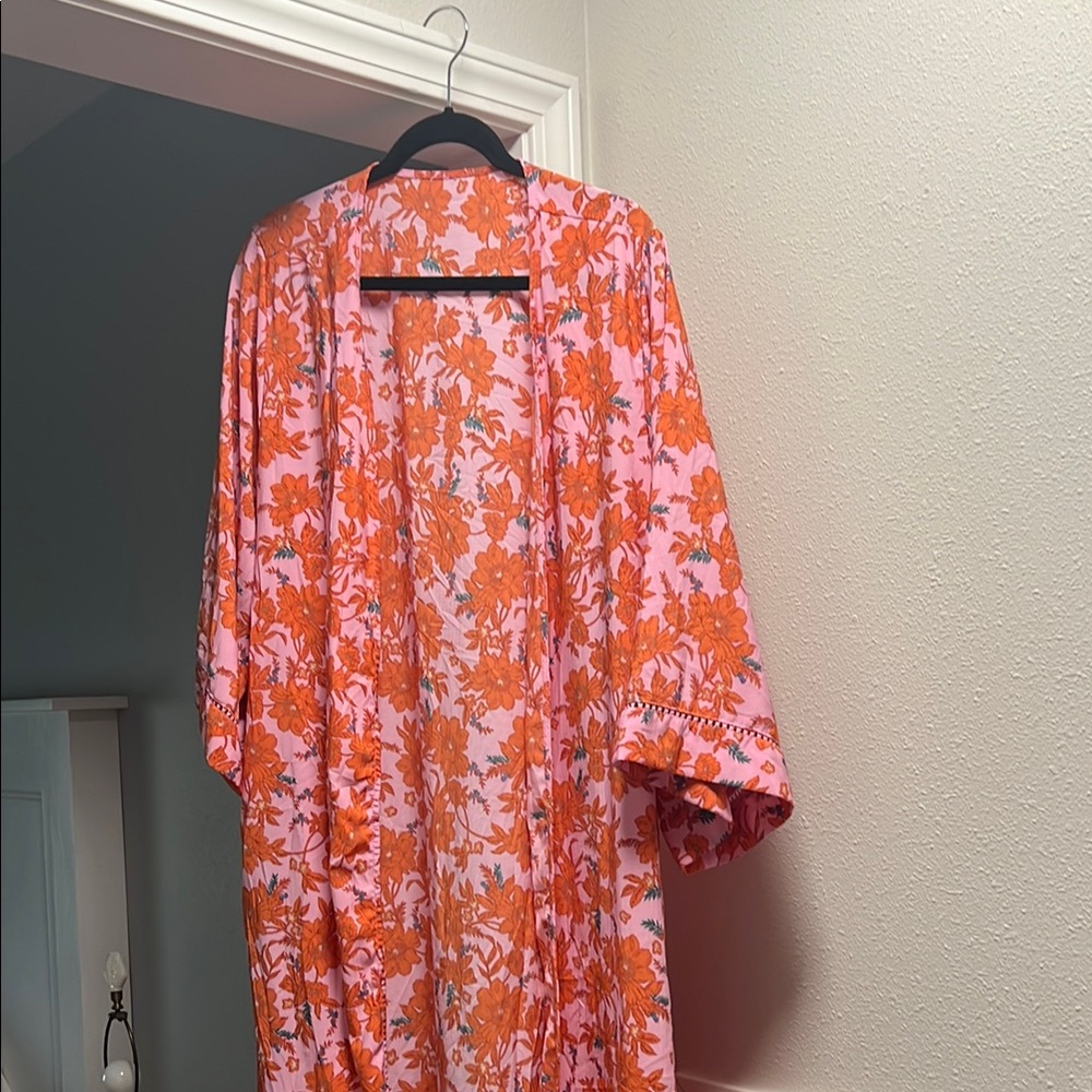 Jessica Simpson Pink and Orange Floral Wrap